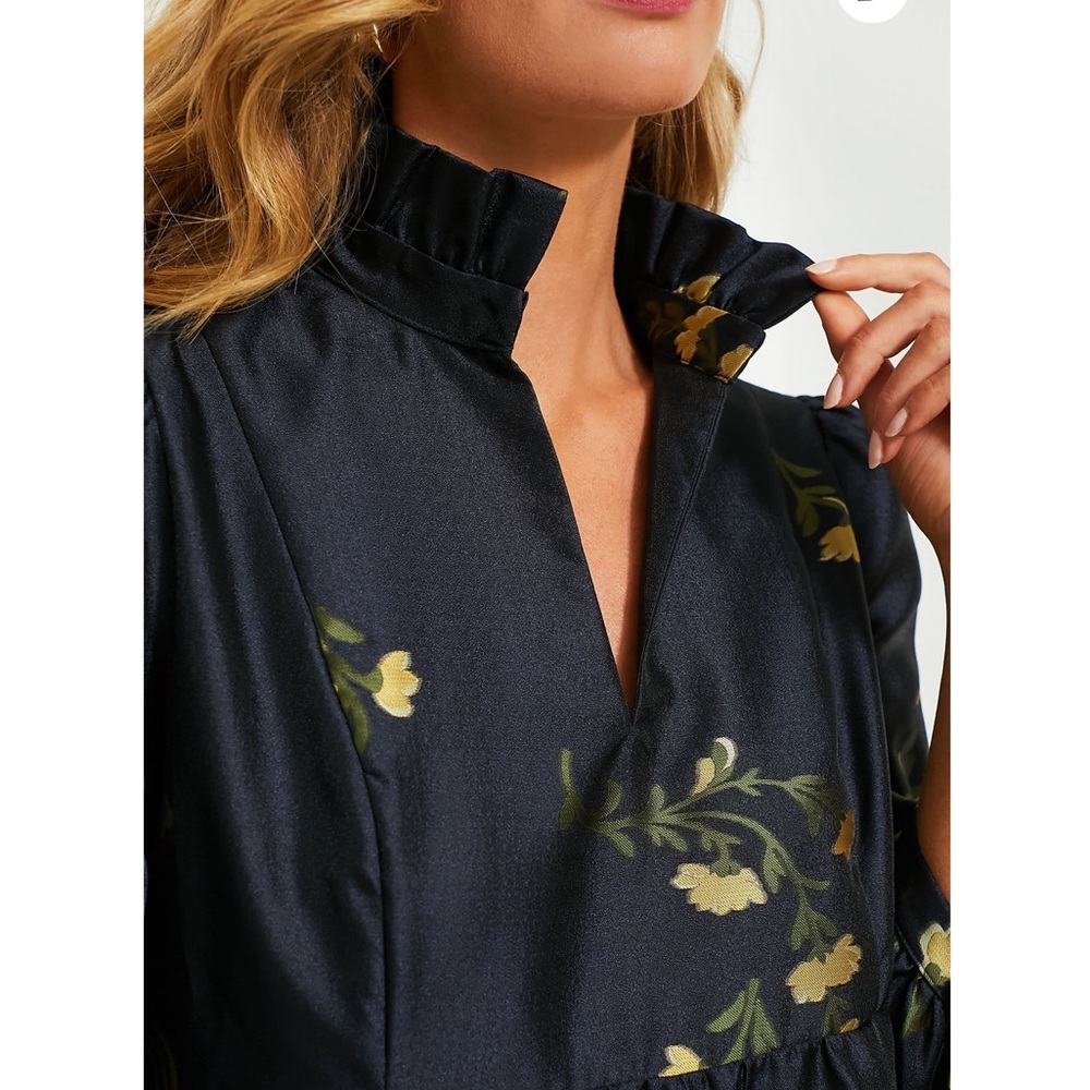 TUCKERNUCK Navy Jasmine Vine Jacquard Palmerston Dress - Picture 5 of 11